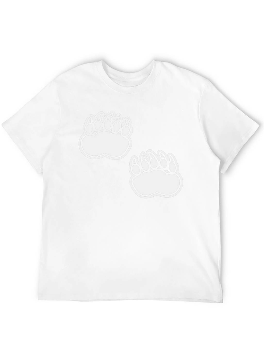 Bear Claw Print Tee - Casual Black T-Shirt