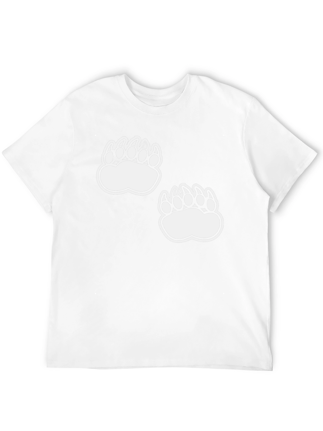 Bear Claw Print Tee - Casual Black T-Shirt
