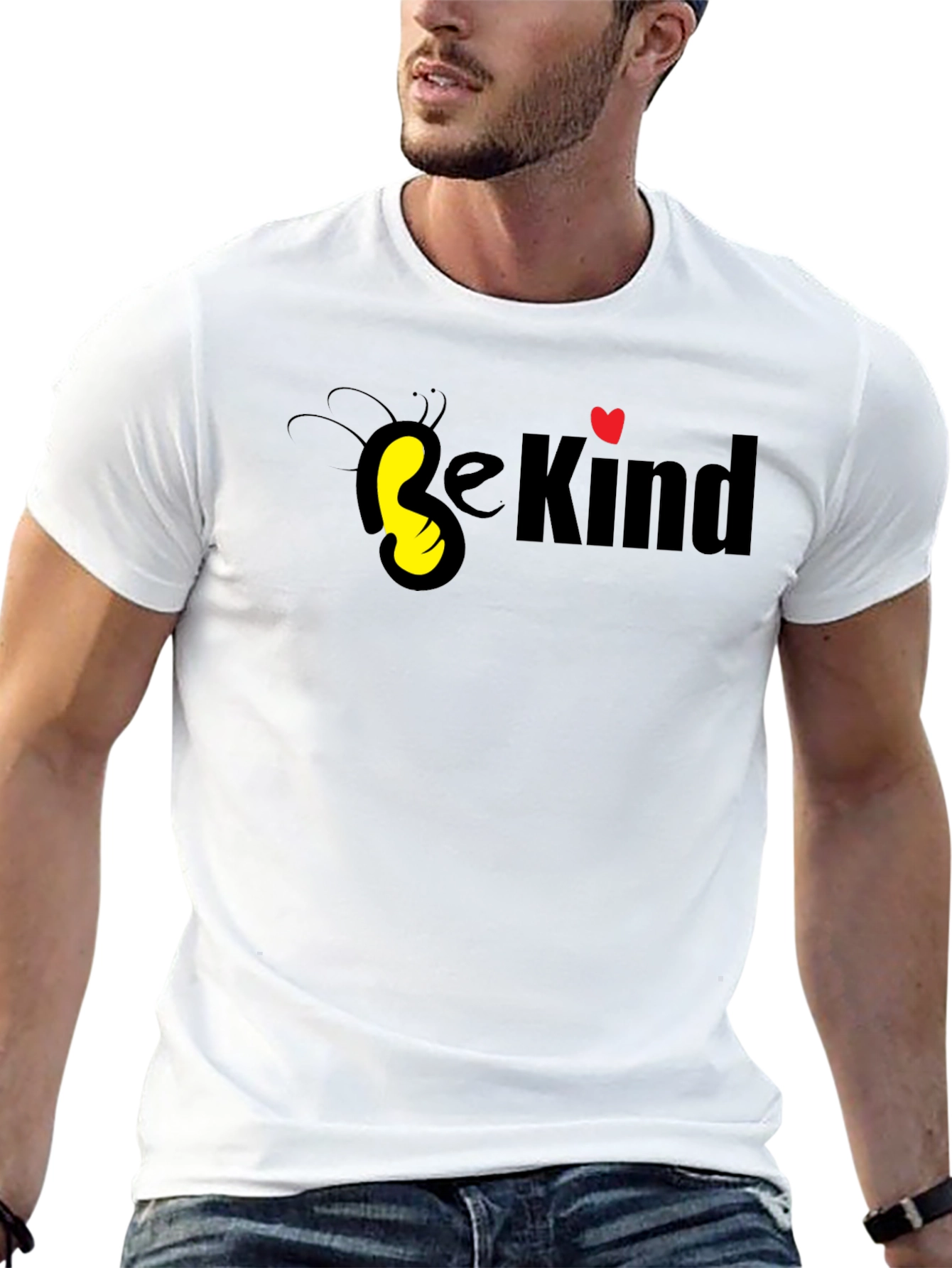 Be Kind Graphic Tee - Black Cotton Casual T-Shirt