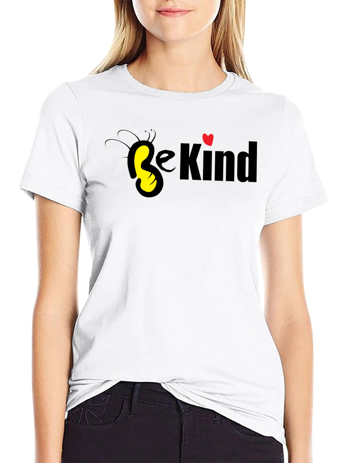 Be Kind Graphic Tee - Black Cotton Casual T-Shirt