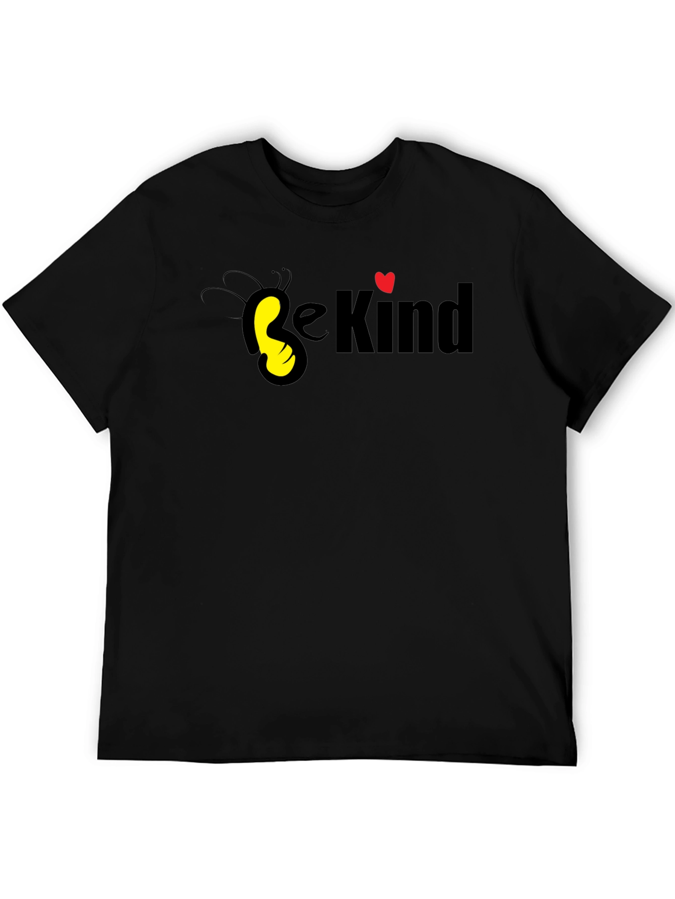 Be Kind Graphic Tee - Black Cotton Casual T-Shirt