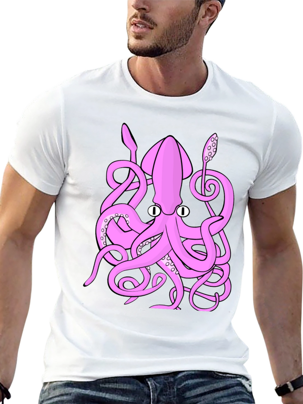 Pink Octopus Graphic T-Shirt - Sea Creature Tee