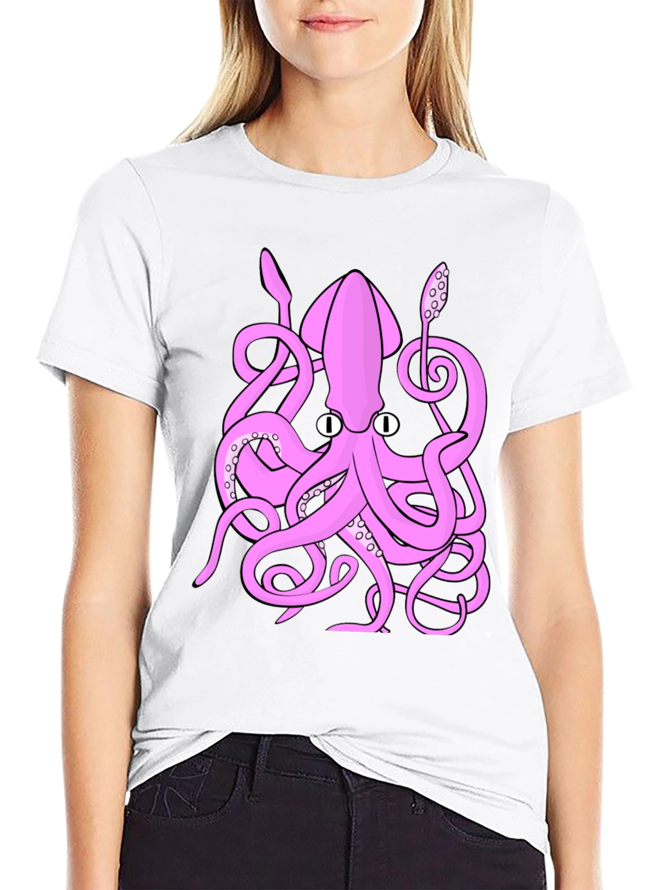 Pink Octopus Graphic T-Shirt - Sea Creature Tee