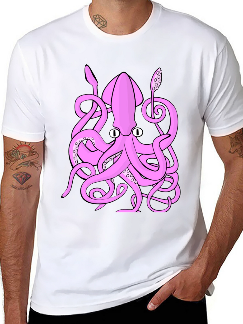 Pink Octopus Graphic T-Shirt - Sea Creature Tee
