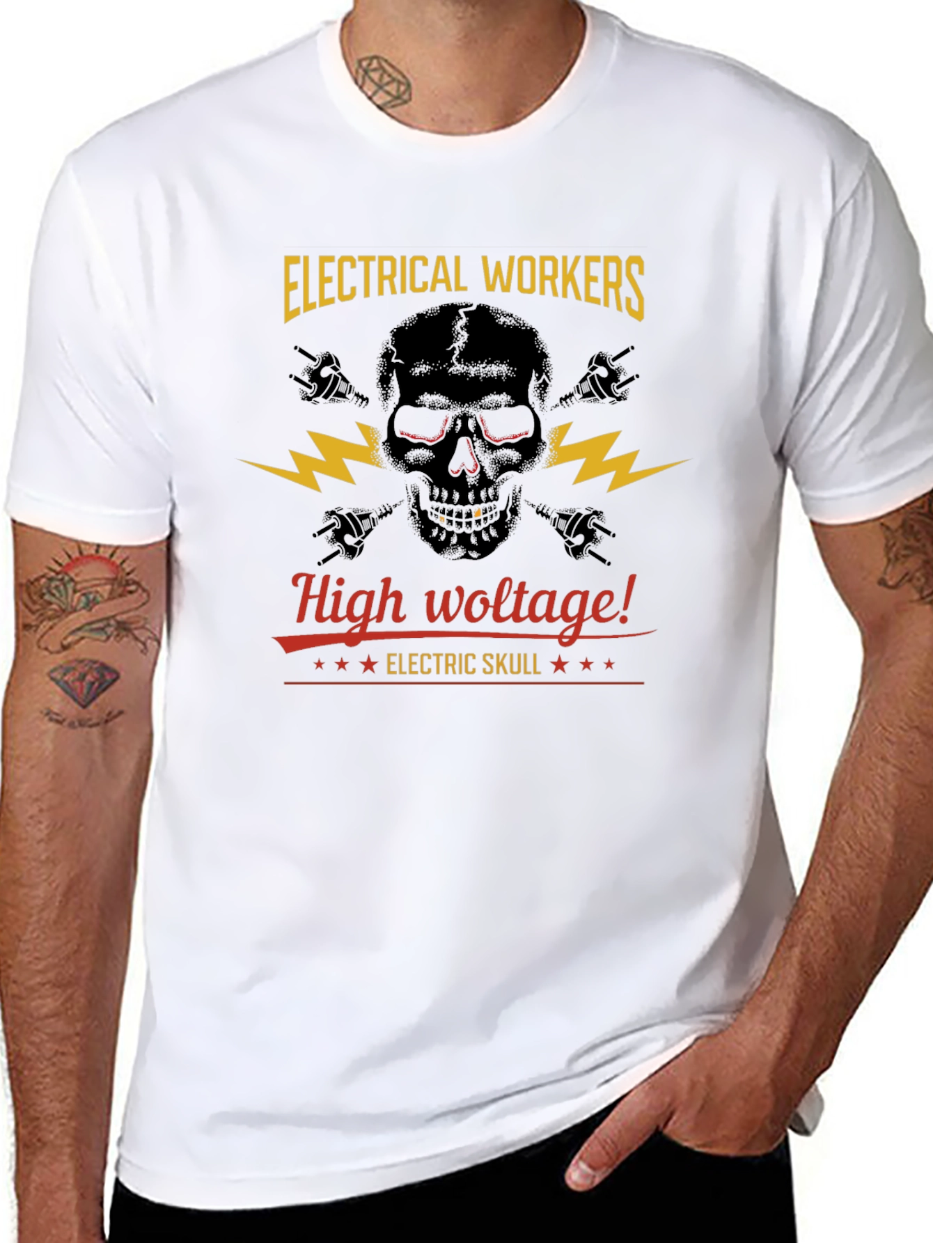 Electrical Workers High Voltage Skull T-Shirt