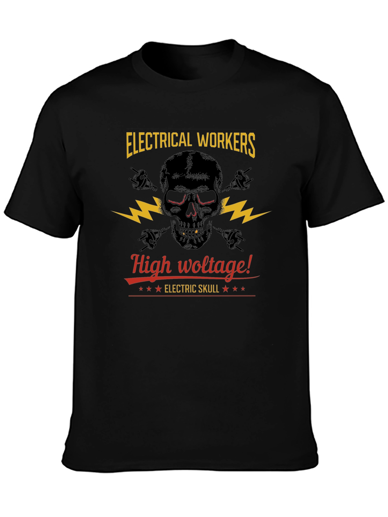 Electrical Workers High Voltage Skull T-Shirt