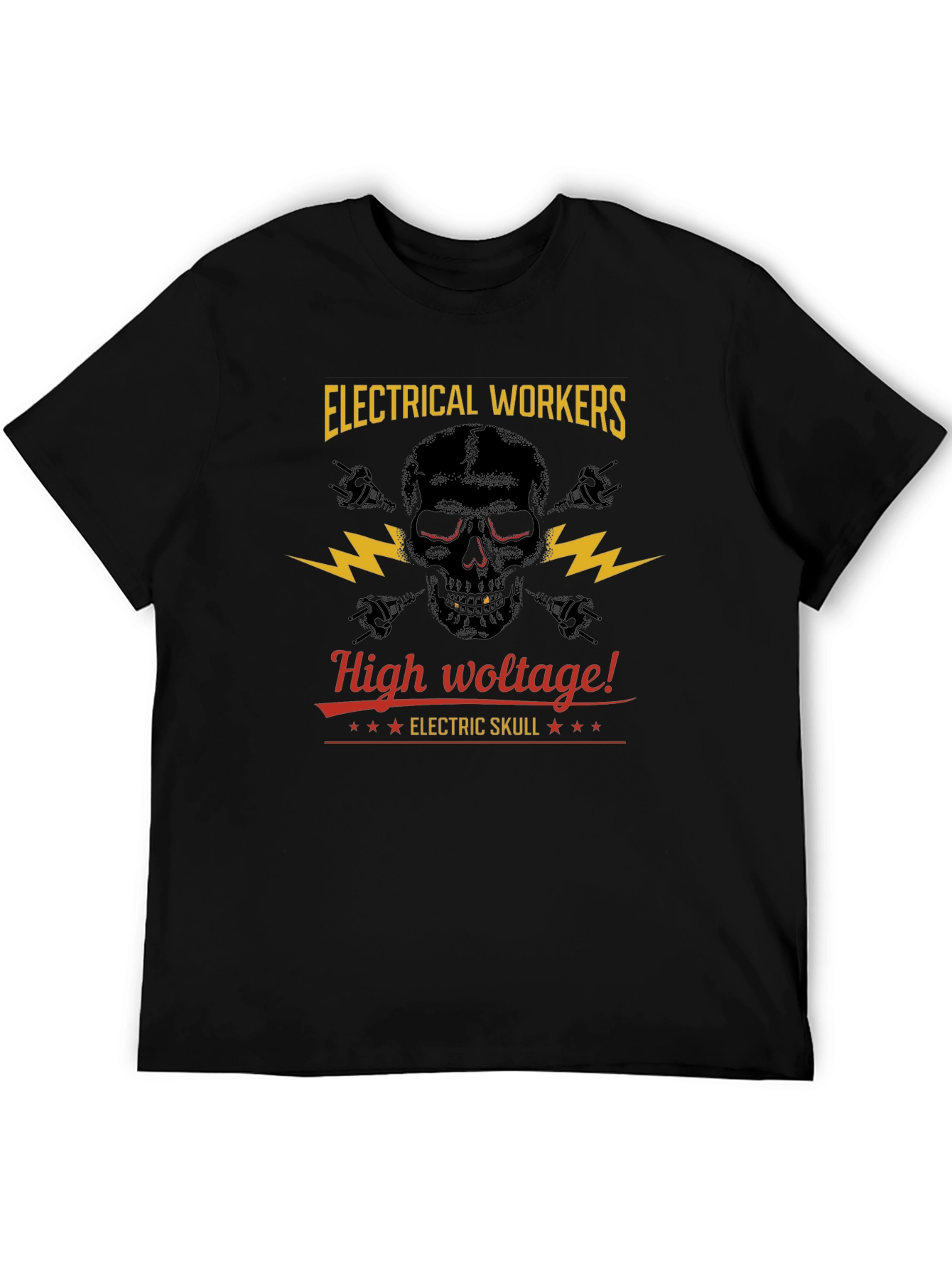 Electrical Workers High Voltage Skull T-Shirt