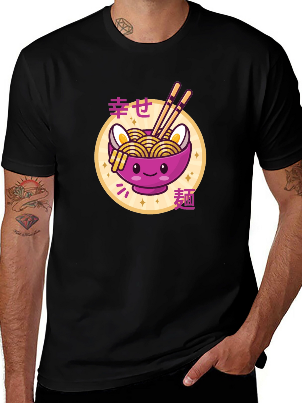 Kawaii Ramen Bowl T-Shirt - Cute Japanese Noodle Design