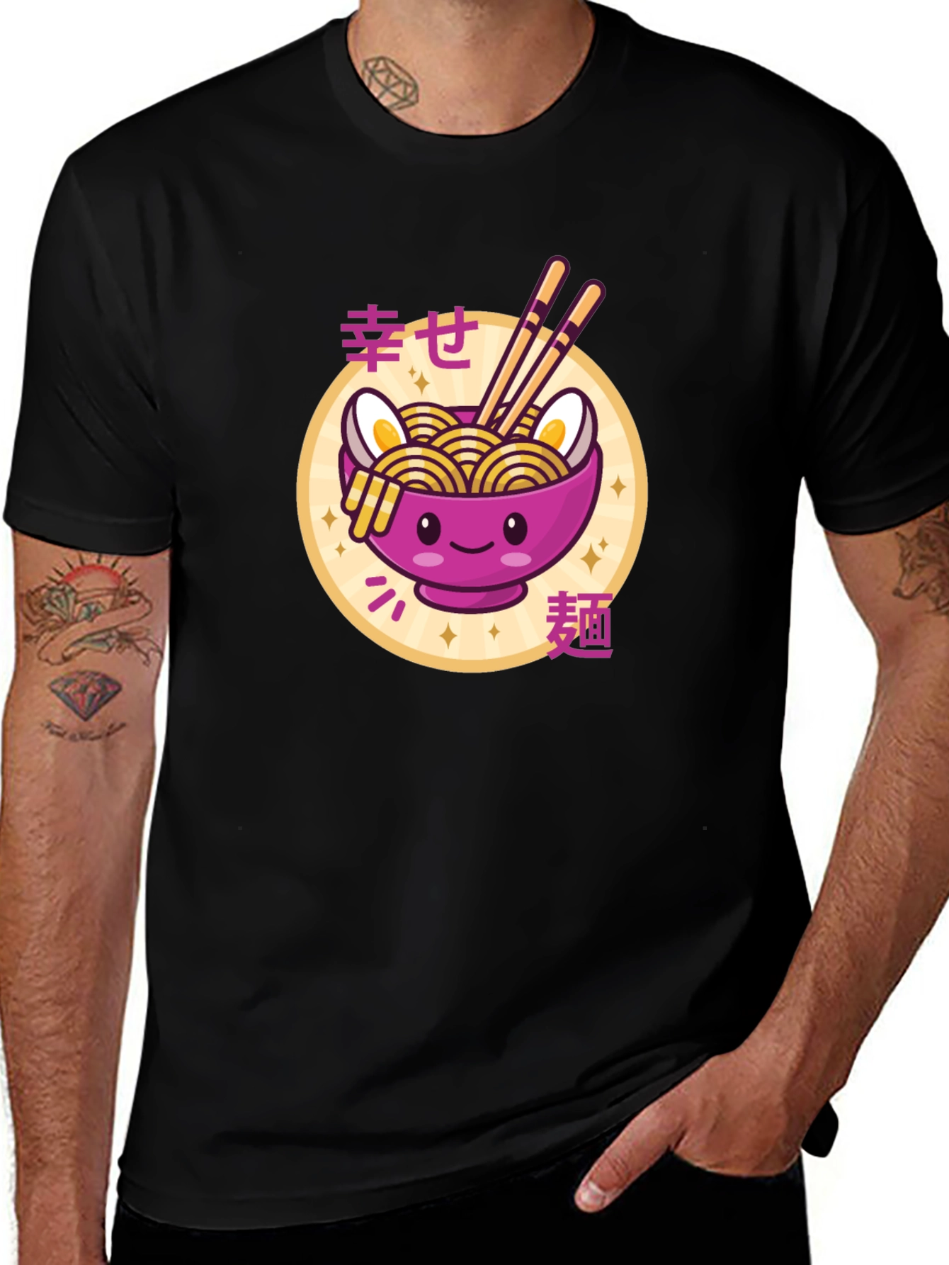 Kawaii Ramen Bowl T-Shirt - Cute Japanese Noodle Design