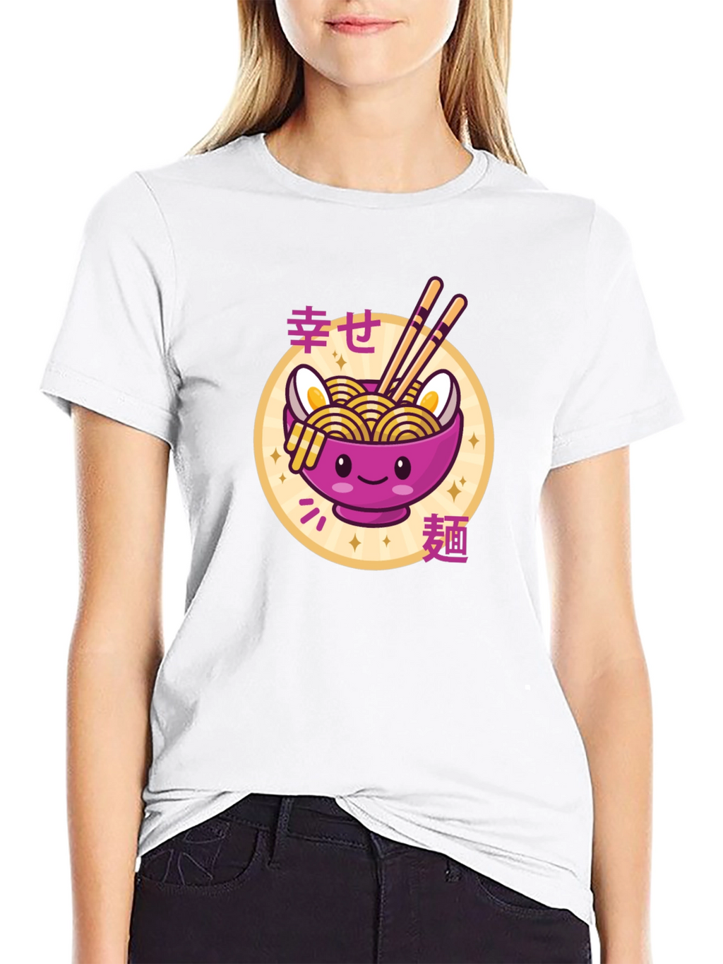 Kawaii Ramen Bowl T-Shirt - Cute Japanese Noodle Design