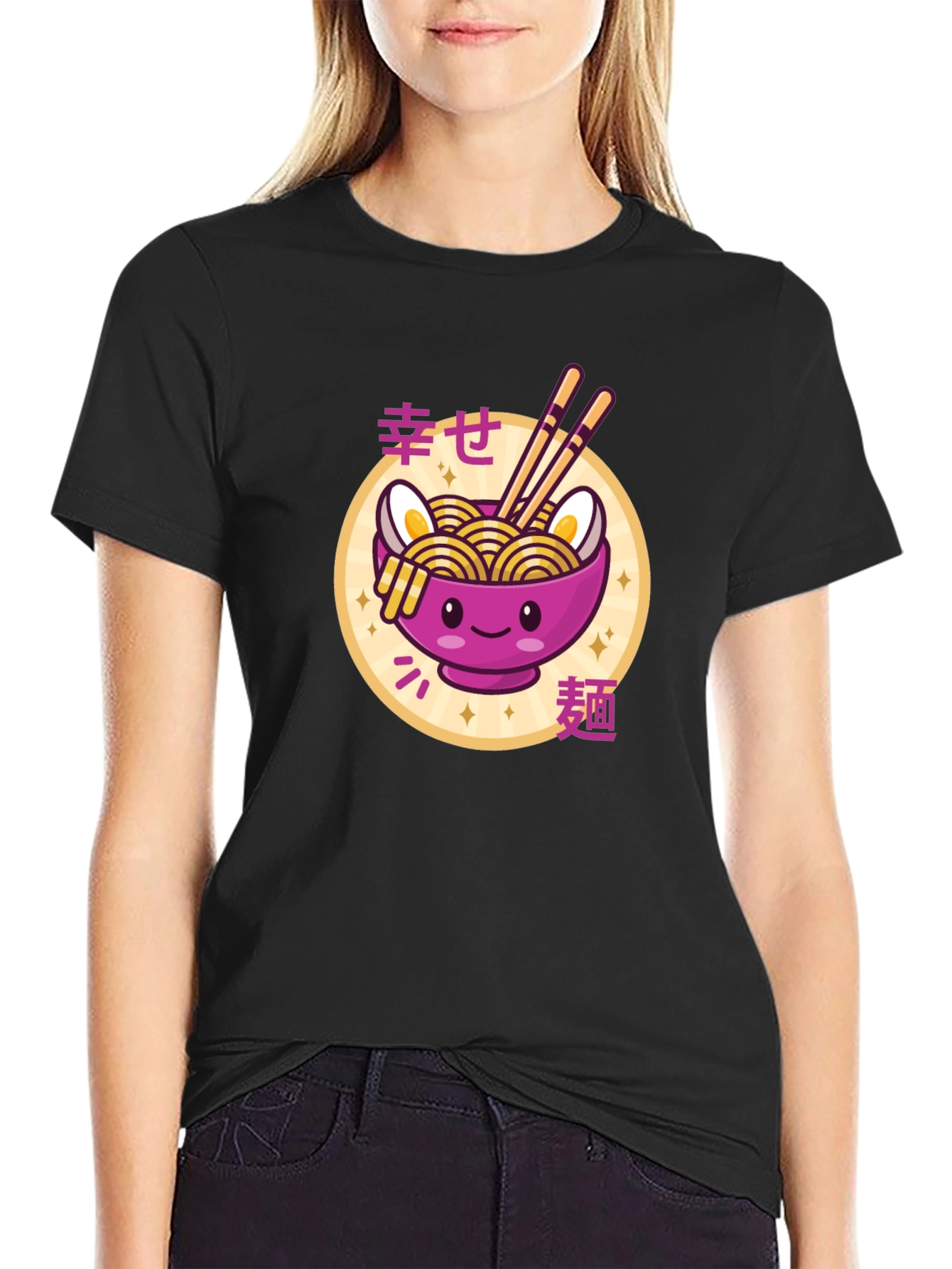 Kawaii Ramen Bowl T-Shirt - Cute Japanese Noodle Design