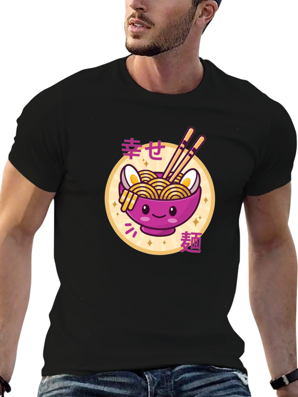 Kawaii Ramen Bowl T-Shirt - Cute Japanese Noodle Design