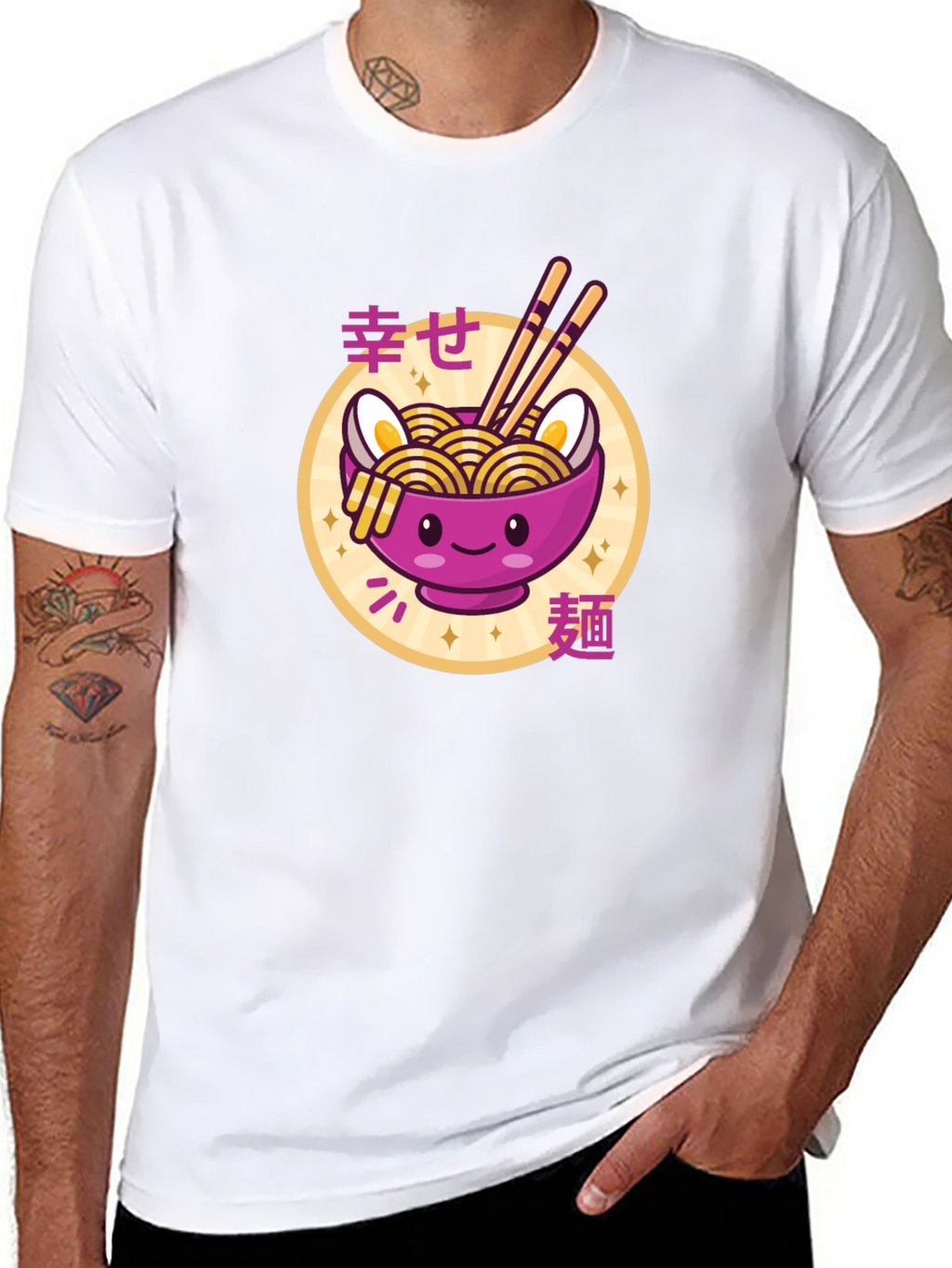 Kawaii Ramen Bowl T-Shirt - Cute Japanese Noodle Design
