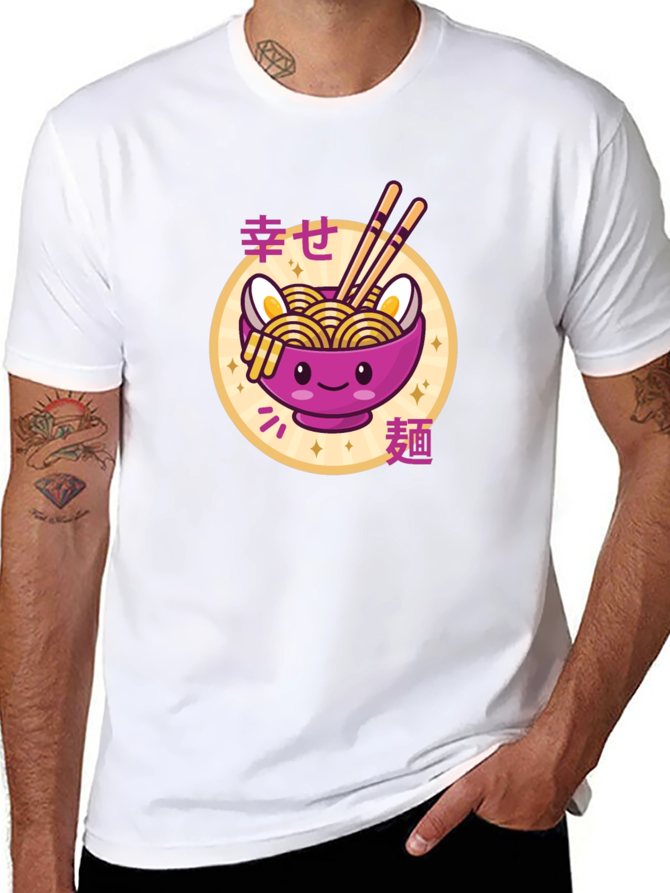 Kawaii Ramen Bowl T-Shirt - Cute Japanese Noodle Design