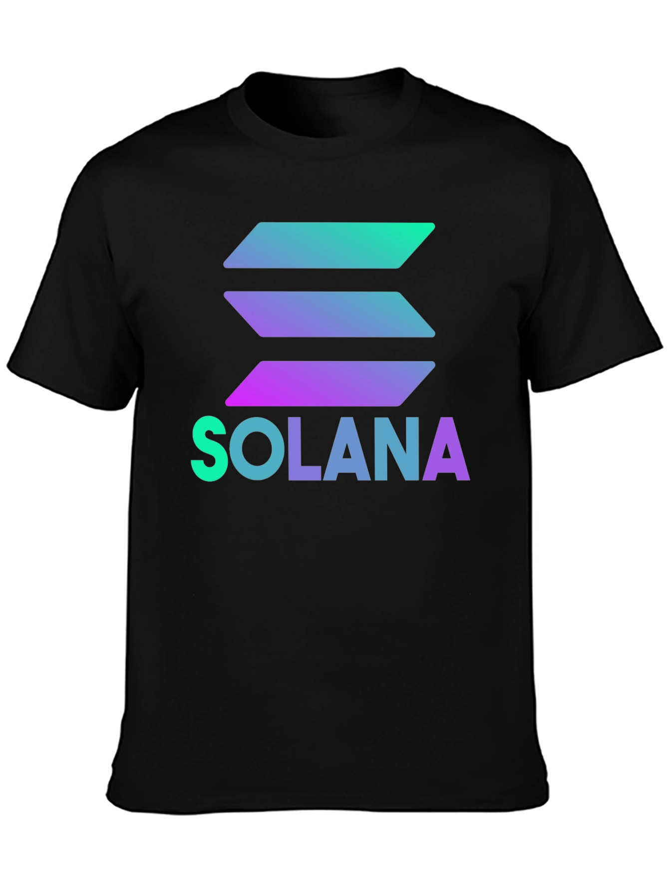 Solana Crypto T-Shirt - Black Gradient Logo