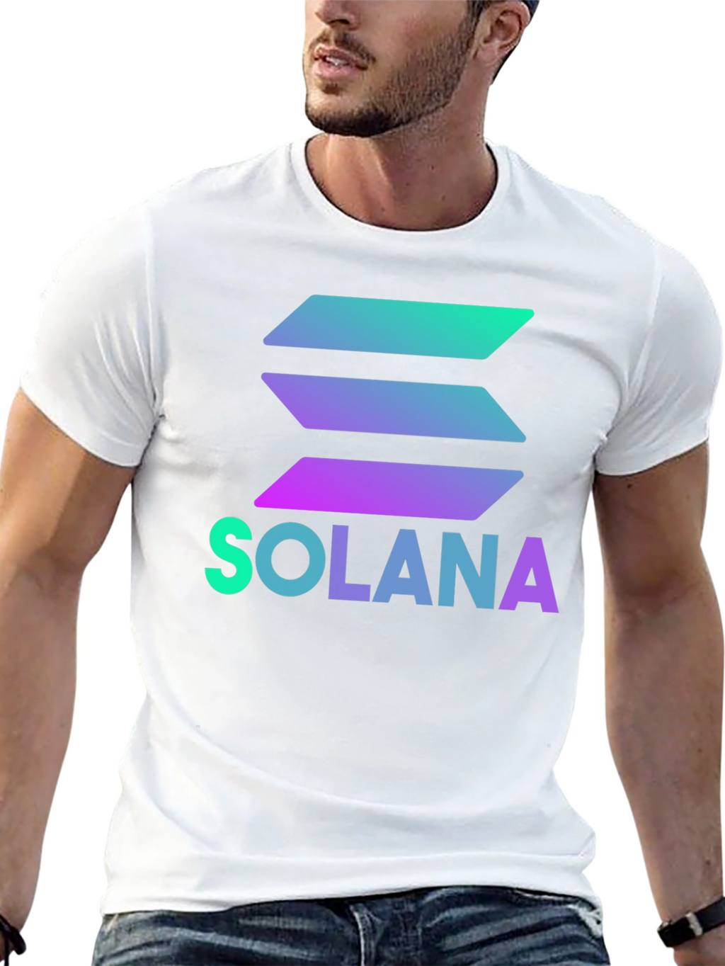 Solana Crypto T-Shirt - Black Gradient Logo