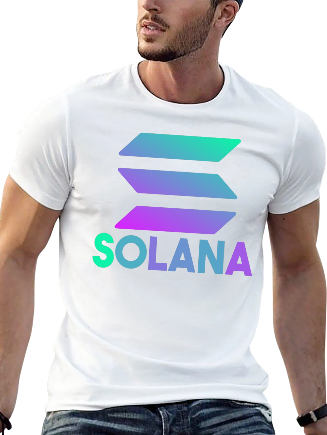 Solana Crypto T-Shirt - Black Gradient Logo