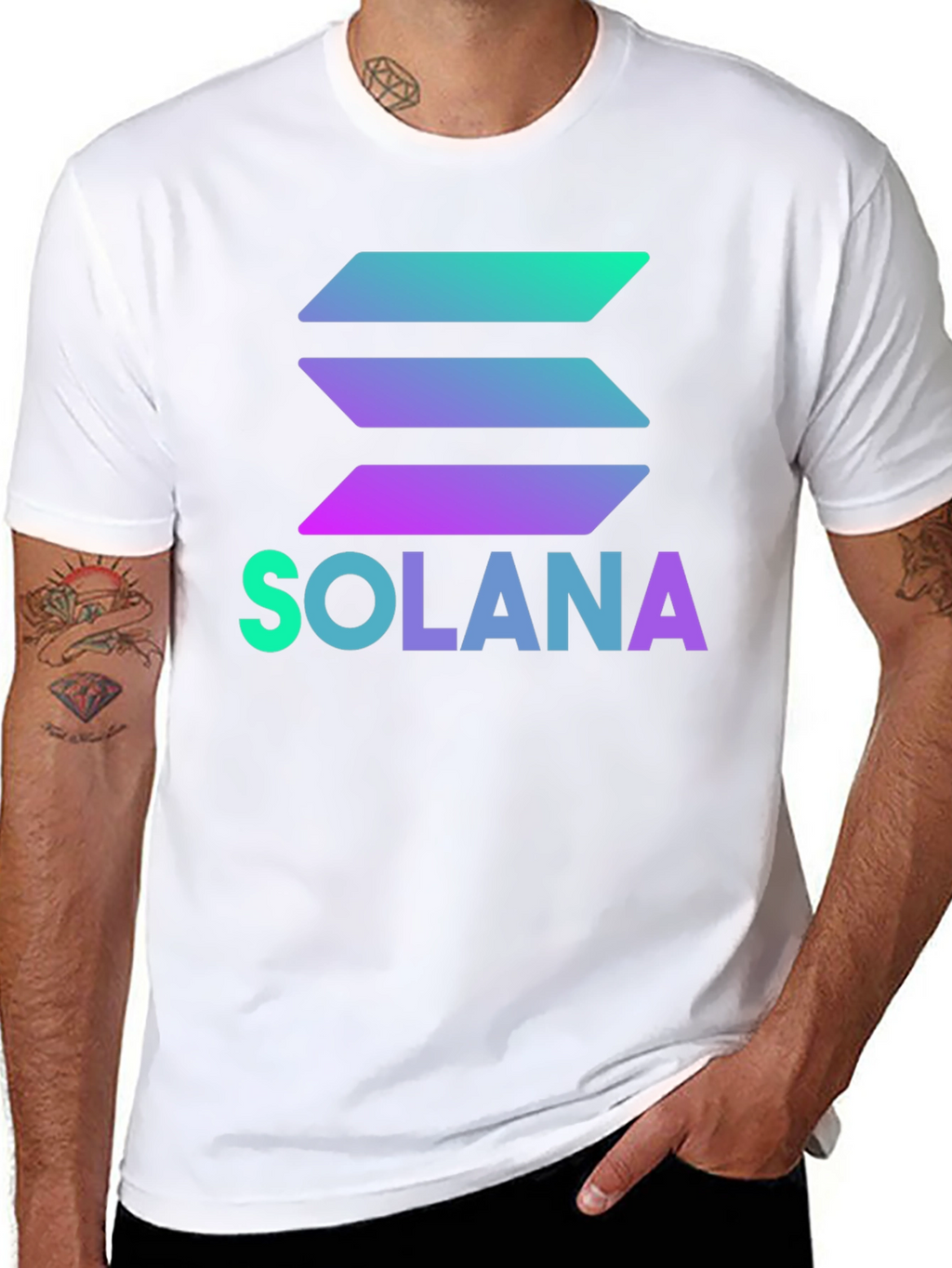 Solana Crypto T-Shirt - Black Gradient Logo