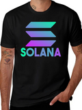 Solana Crypto T-Shirt - Black Gradient Logo