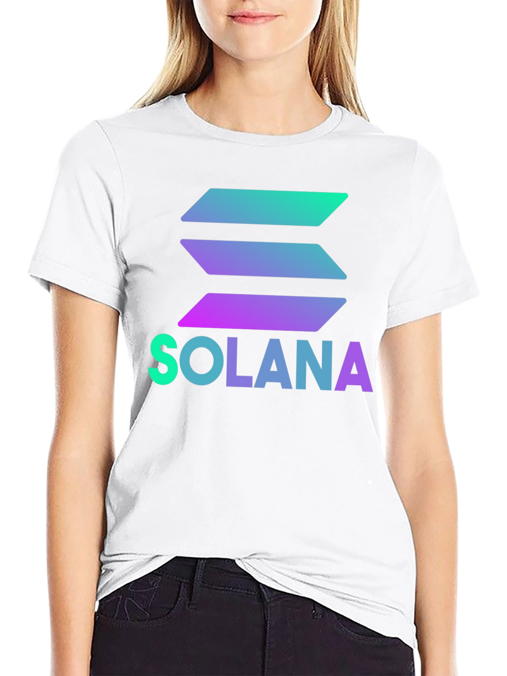 Solana Crypto T-Shirt - Black Gradient Logo