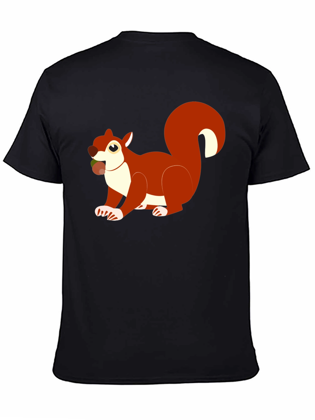 Squirrel Graphic Tee - Black Cotton Blend