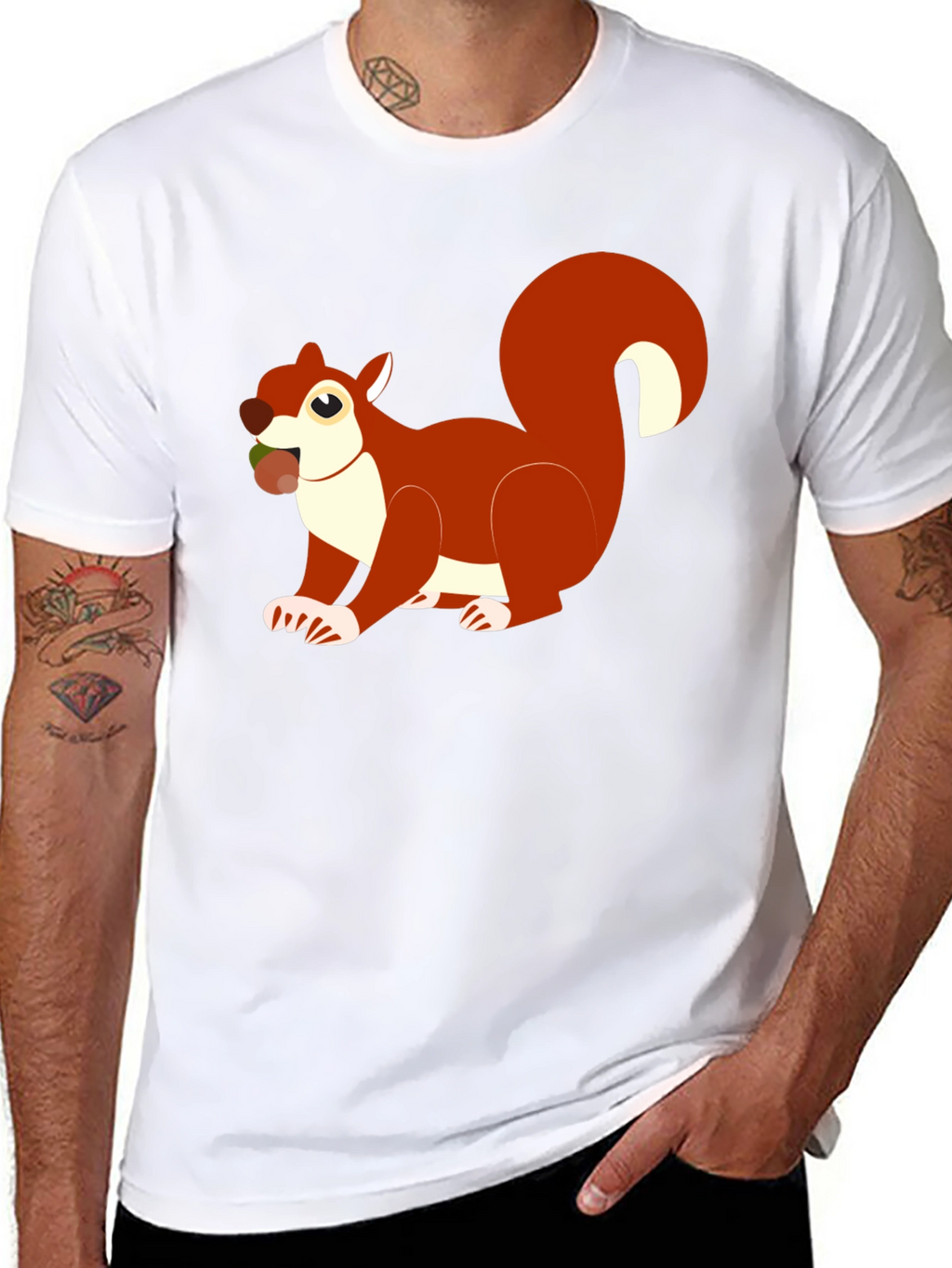 Squirrel Graphic Tee - Black Cotton Blend