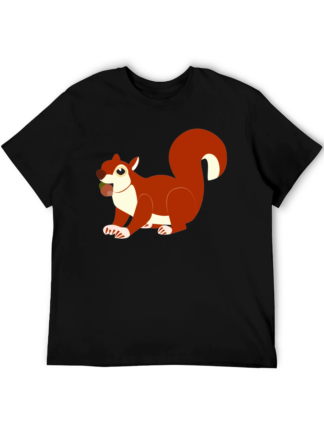Squirrel Graphic Tee - Black Cotton Blend