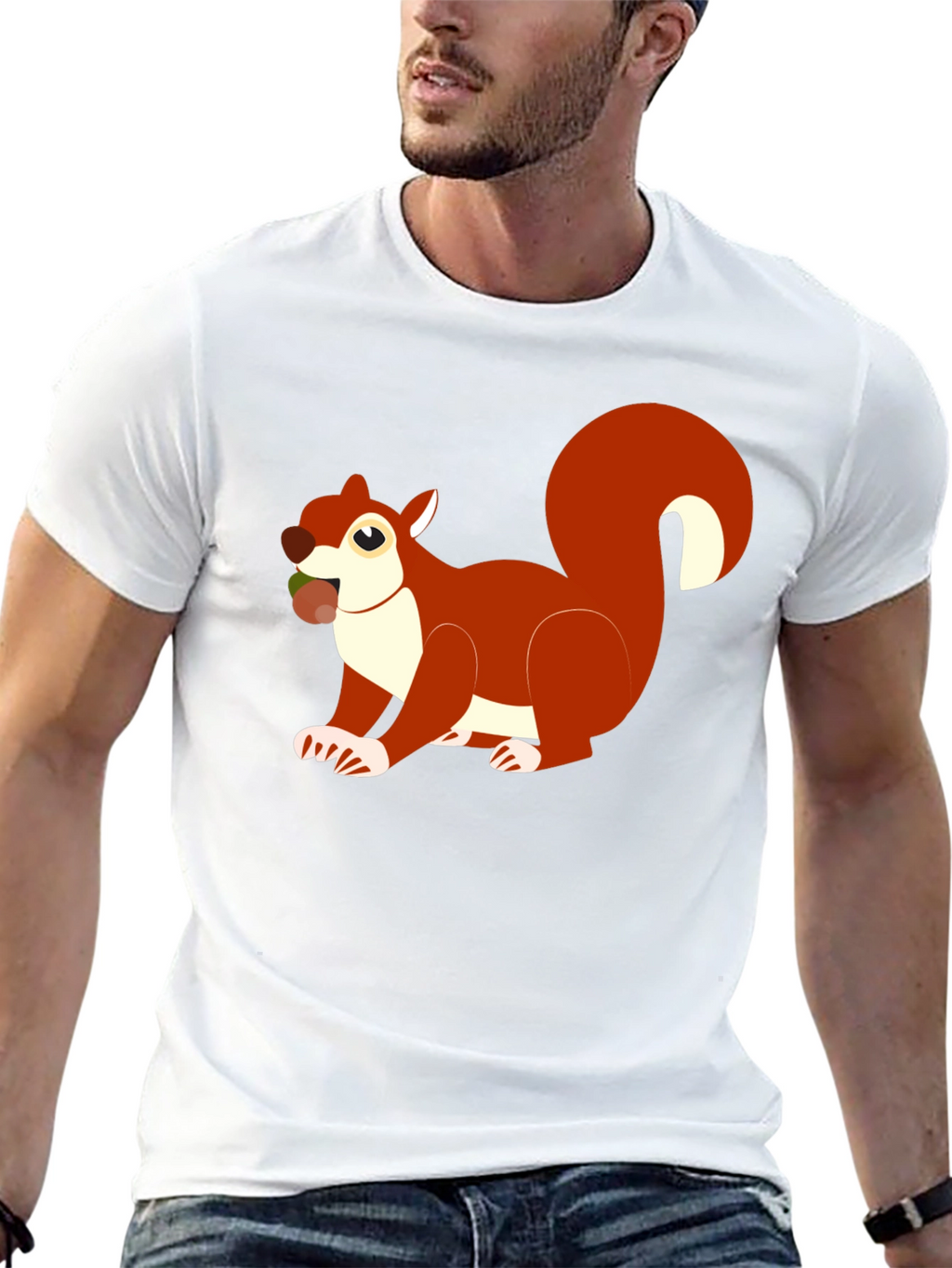 Squirrel Graphic Tee - Black Cotton Blend