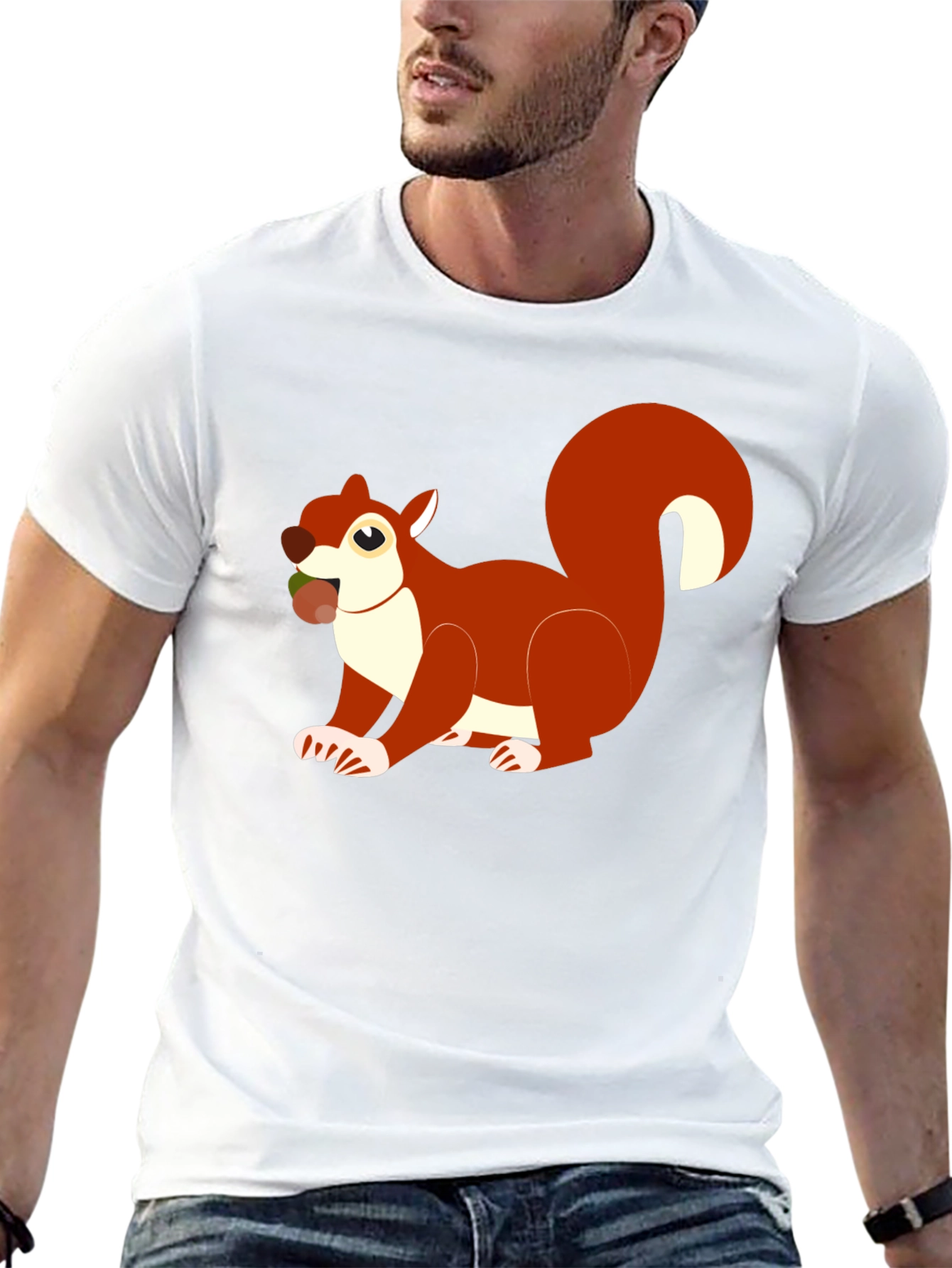 Squirrel Graphic Tee - Black Cotton Blend