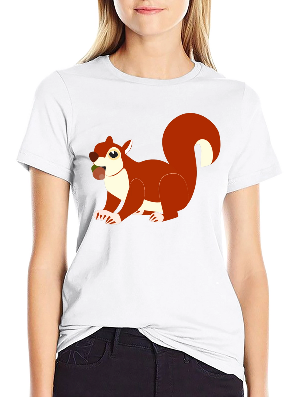 Squirrel Graphic Tee - Black Cotton Blend