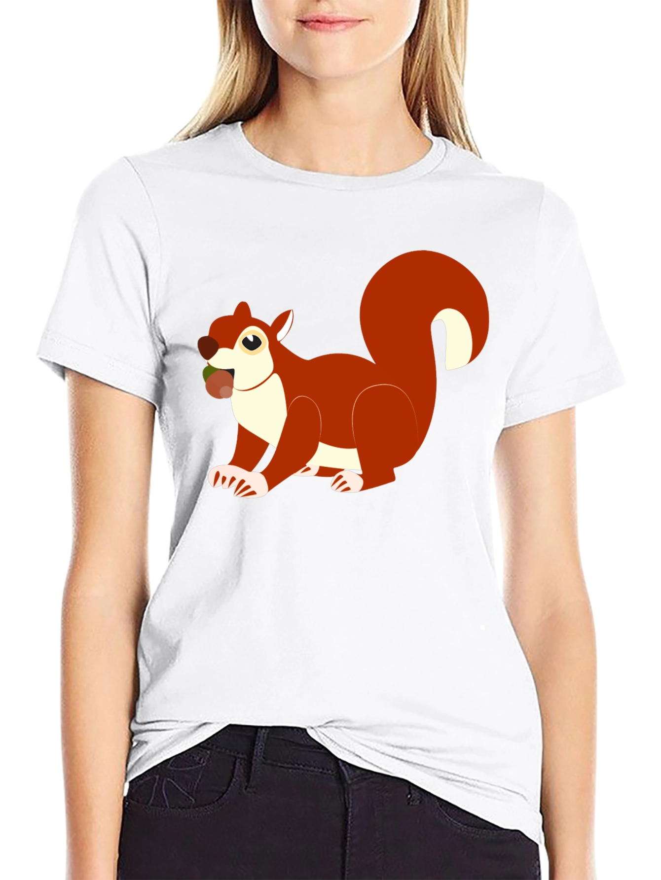 Squirrel Graphic Tee - Black Cotton Blend