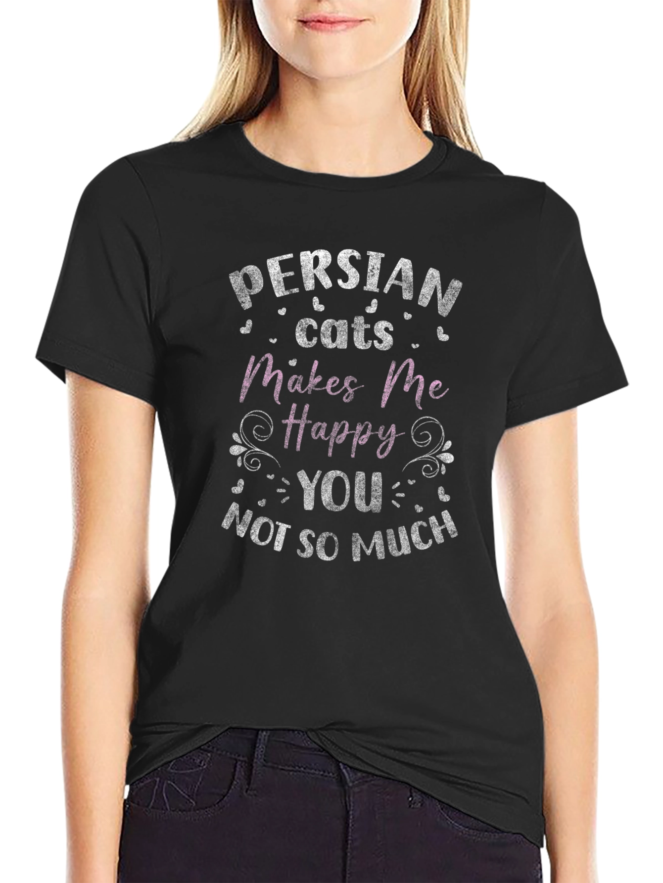 Persian Cat Lover T-Shirt - Makes Me Happy!