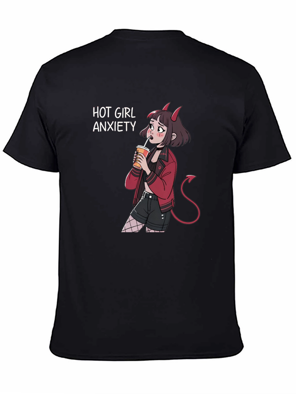 Hot Girl Anxiety Tee - Devil Anime T-Shirt