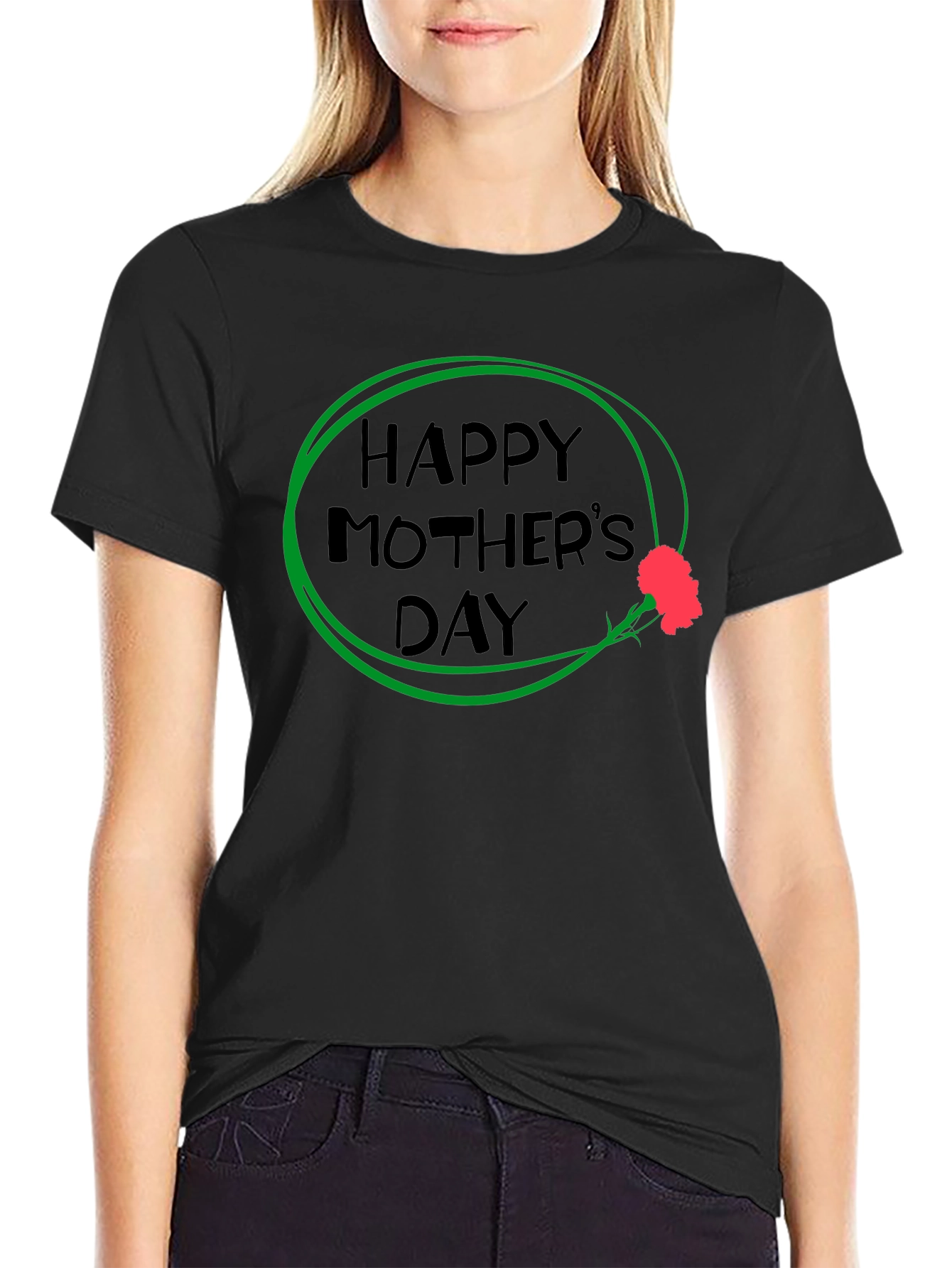Happy Mothers Day T-Shirt - Black