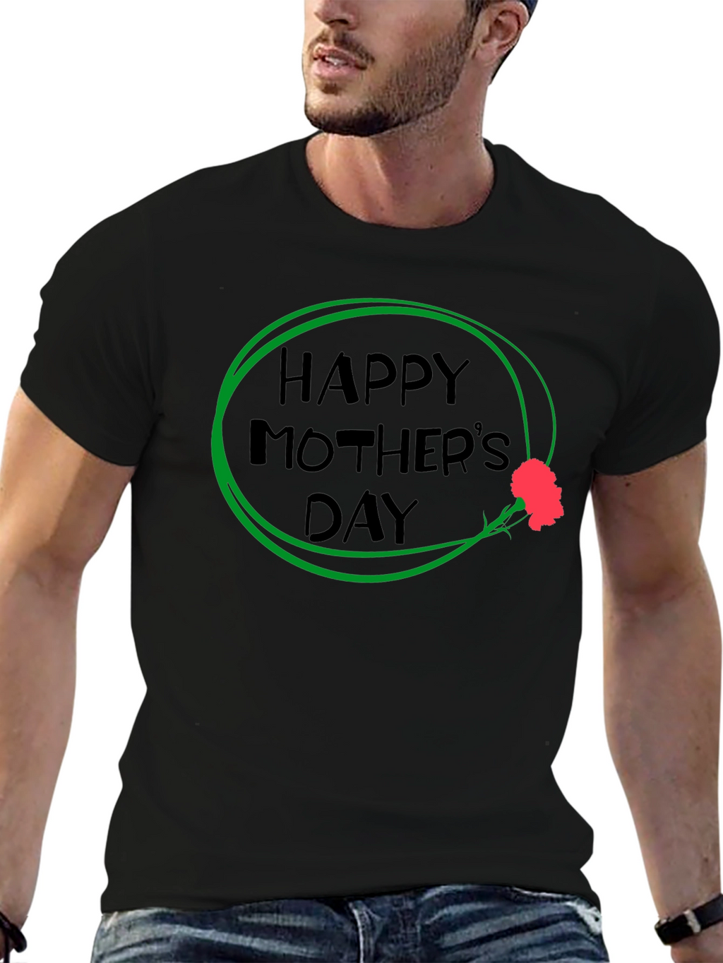 Happy Mothers Day T-Shirt - Black