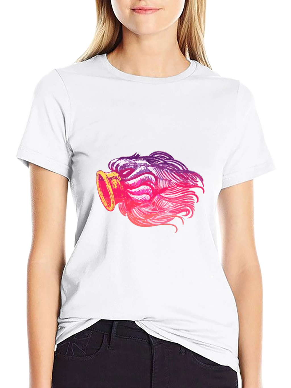 Cool Graphic Tee - Unique Pink Ombre Design