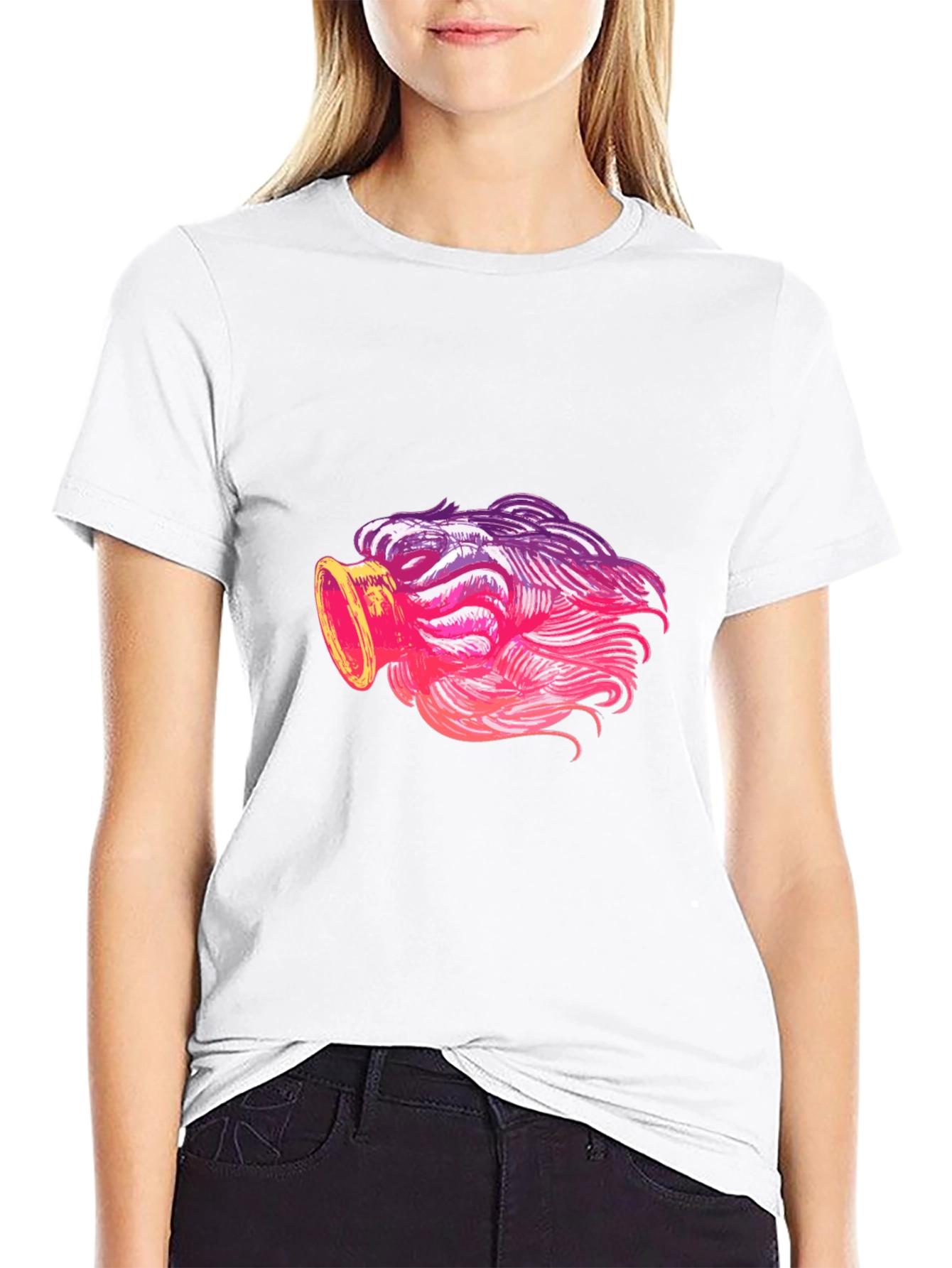 Cool Graphic Tee - Unique Pink Ombre Design