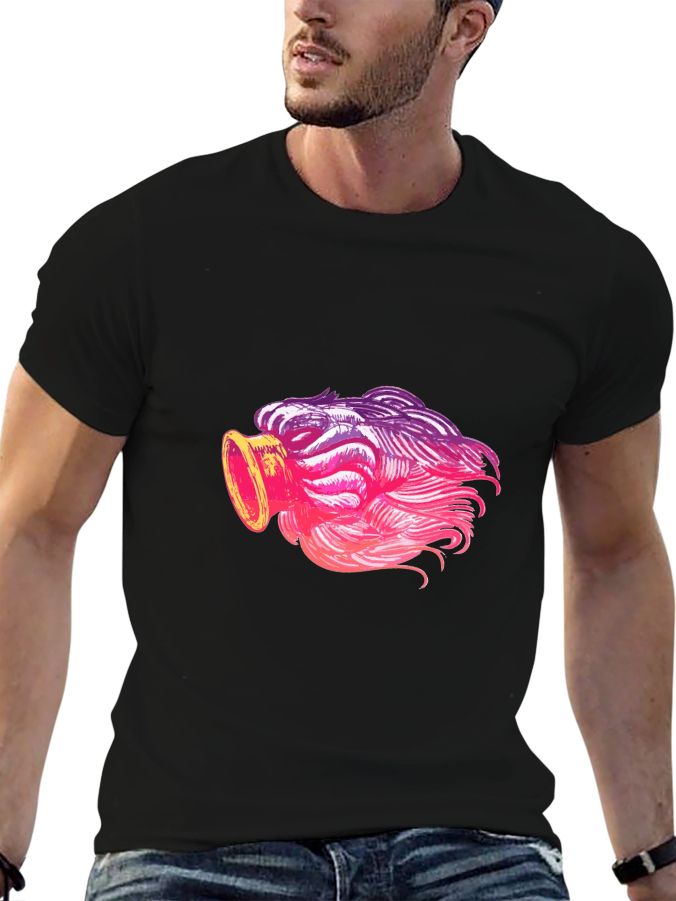 Cool Graphic Tee - Unique Pink Ombre Design