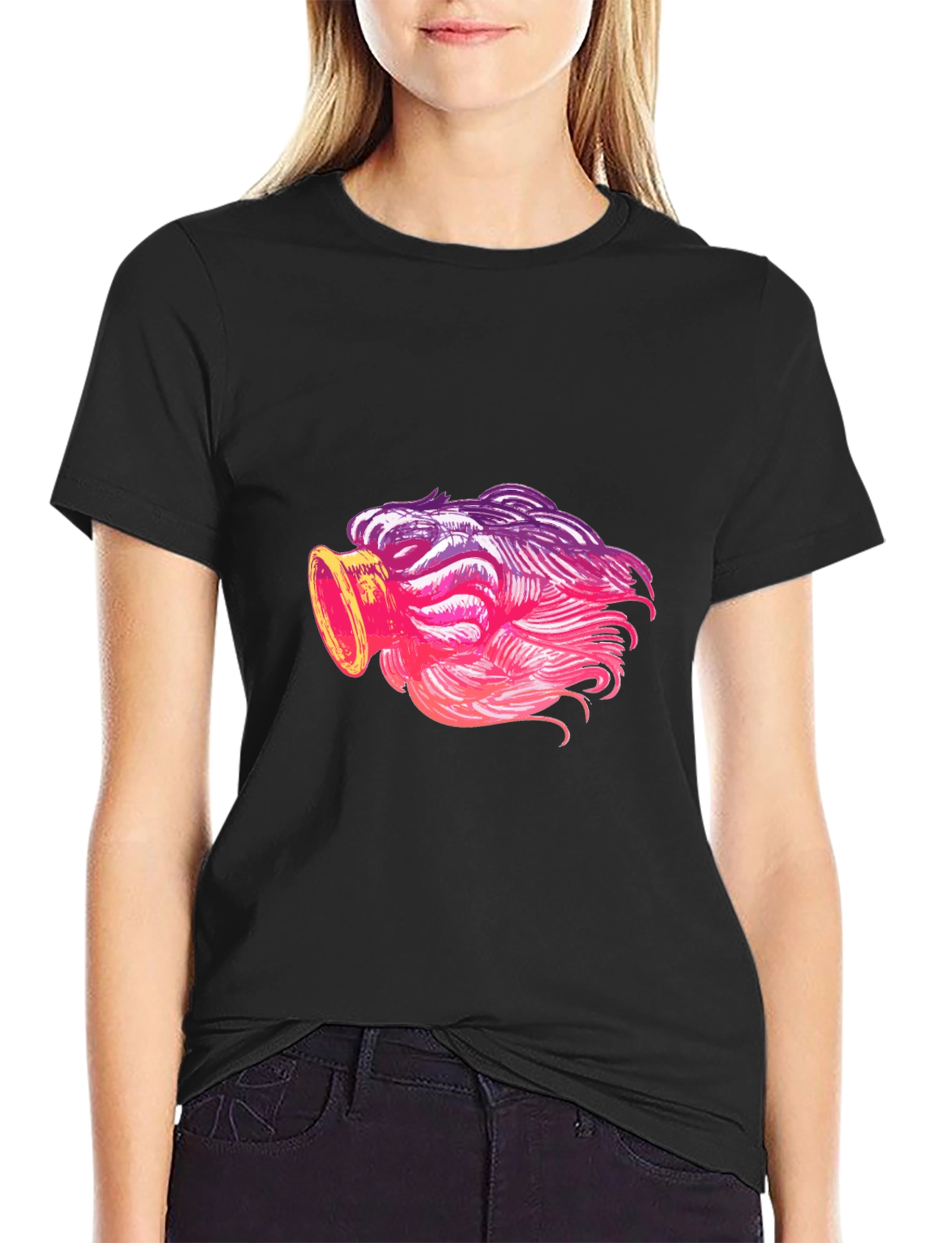Cool Graphic Tee - Unique Pink Ombre Design