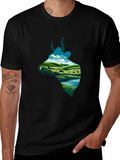 Cow Silhouette Farm Scene Graphic Tee