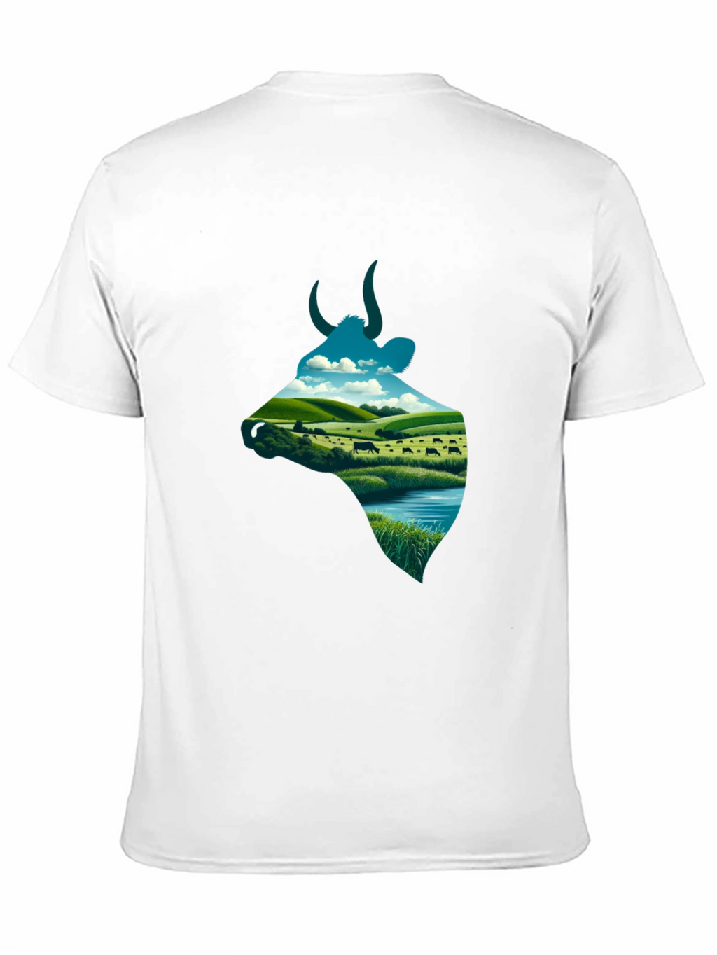 Cow Silhouette Farm Scene Graphic Tee