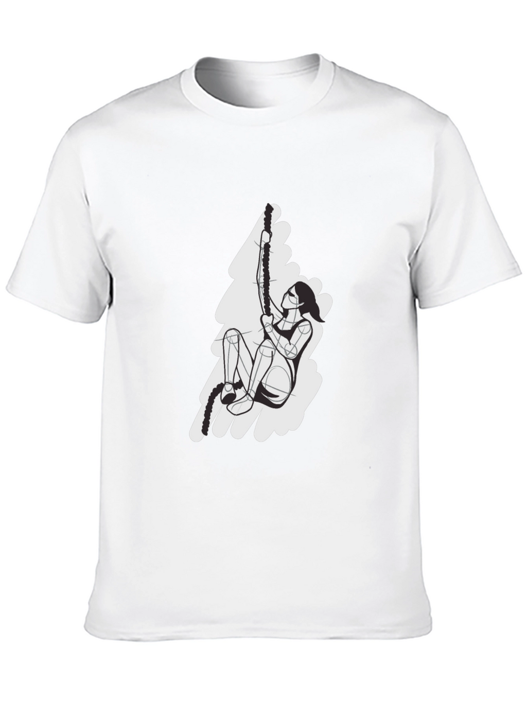 Rope Climbing Graphic T-Shirt - Black Cotton Tee