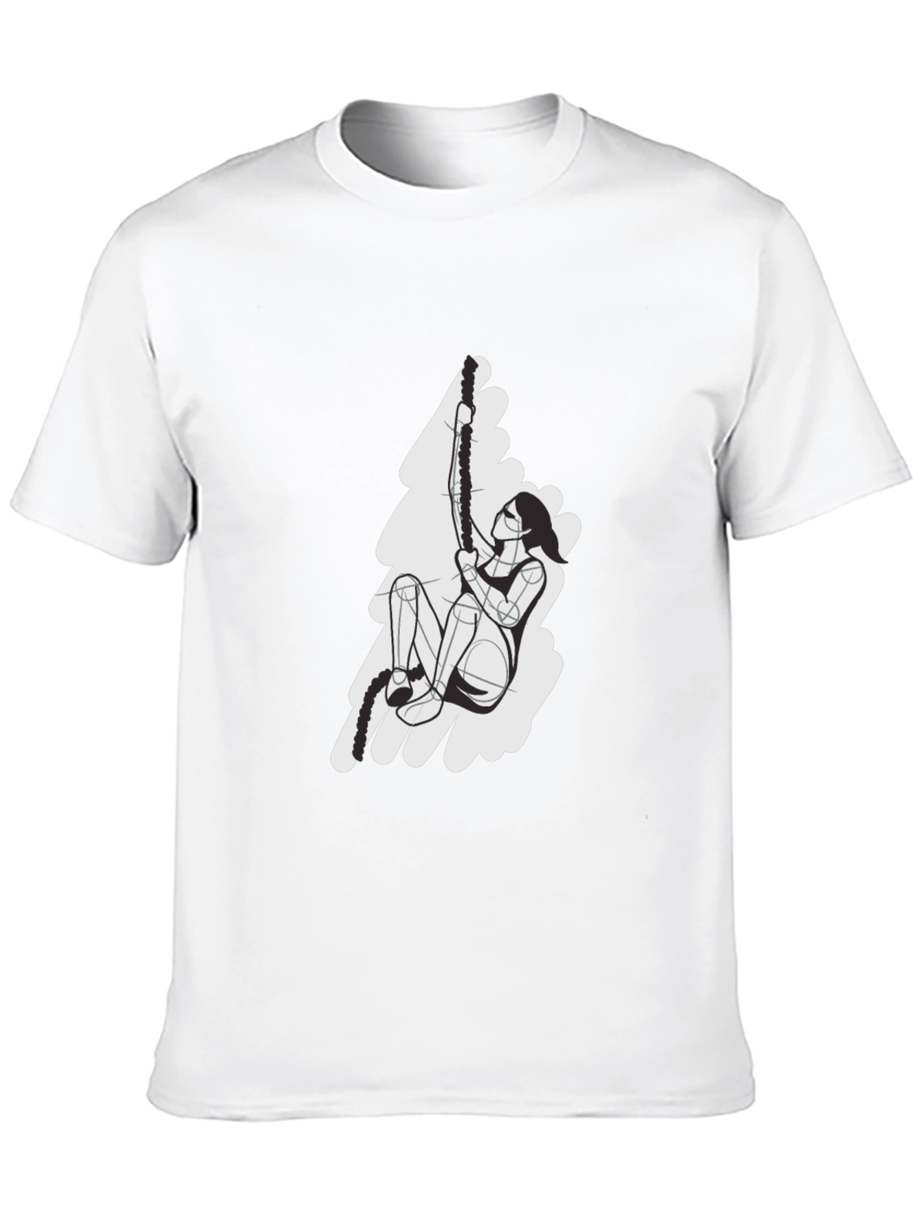 Rope Climbing Graphic T-Shirt - Black Cotton Tee