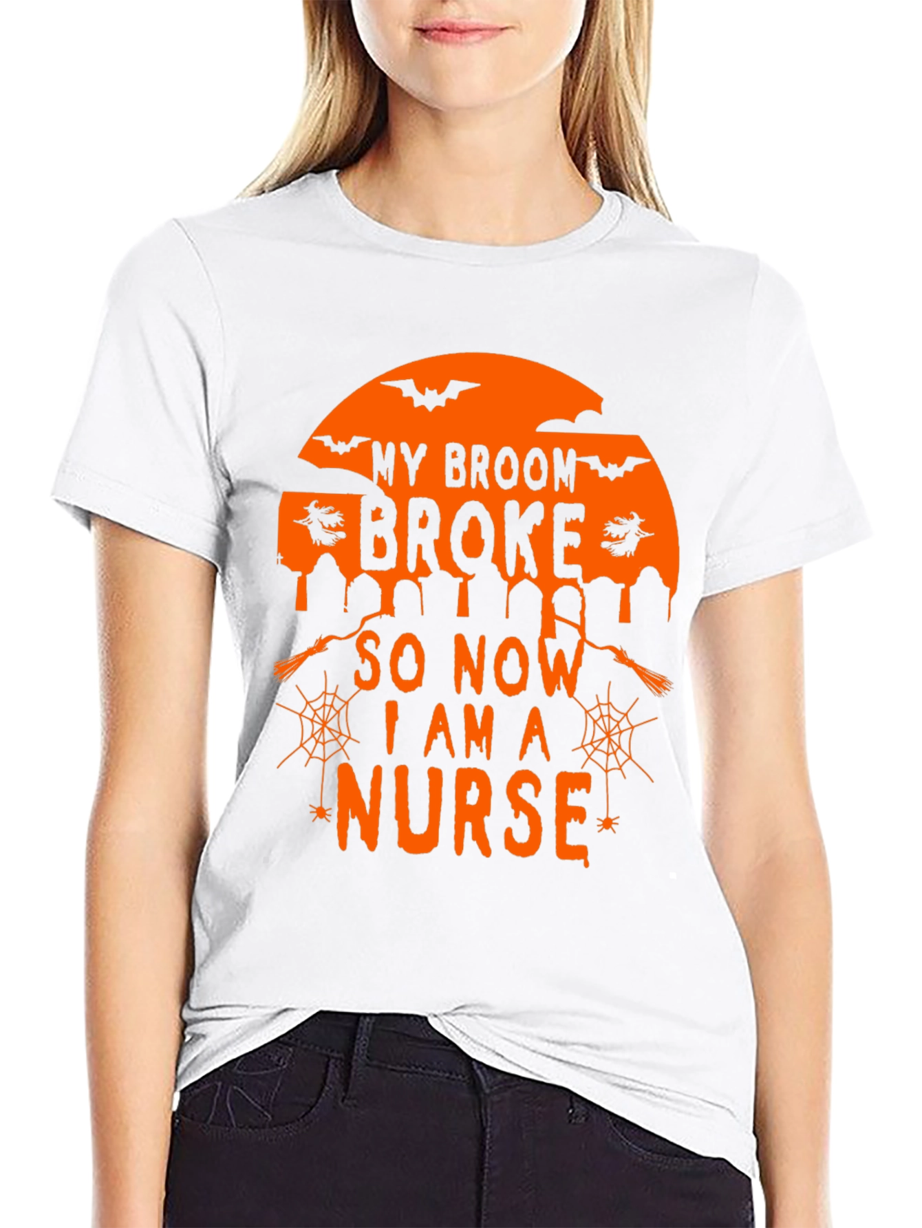 Halloween Nurse T-Shirt - My Broom Broke