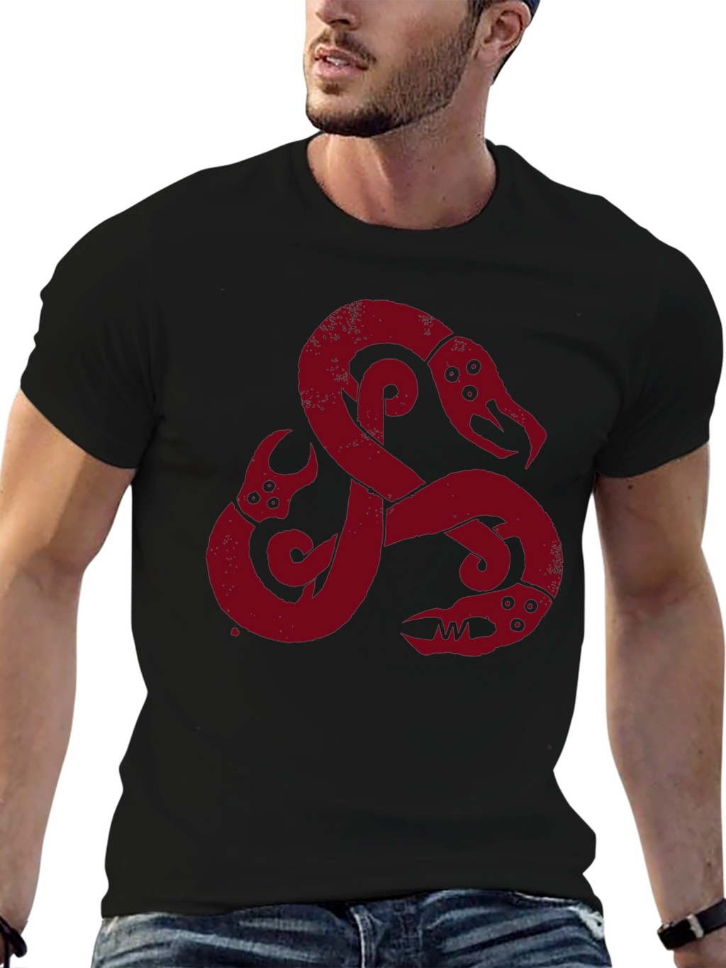 Viking Serpent Graphic Tee - Mens Black T-Shirt