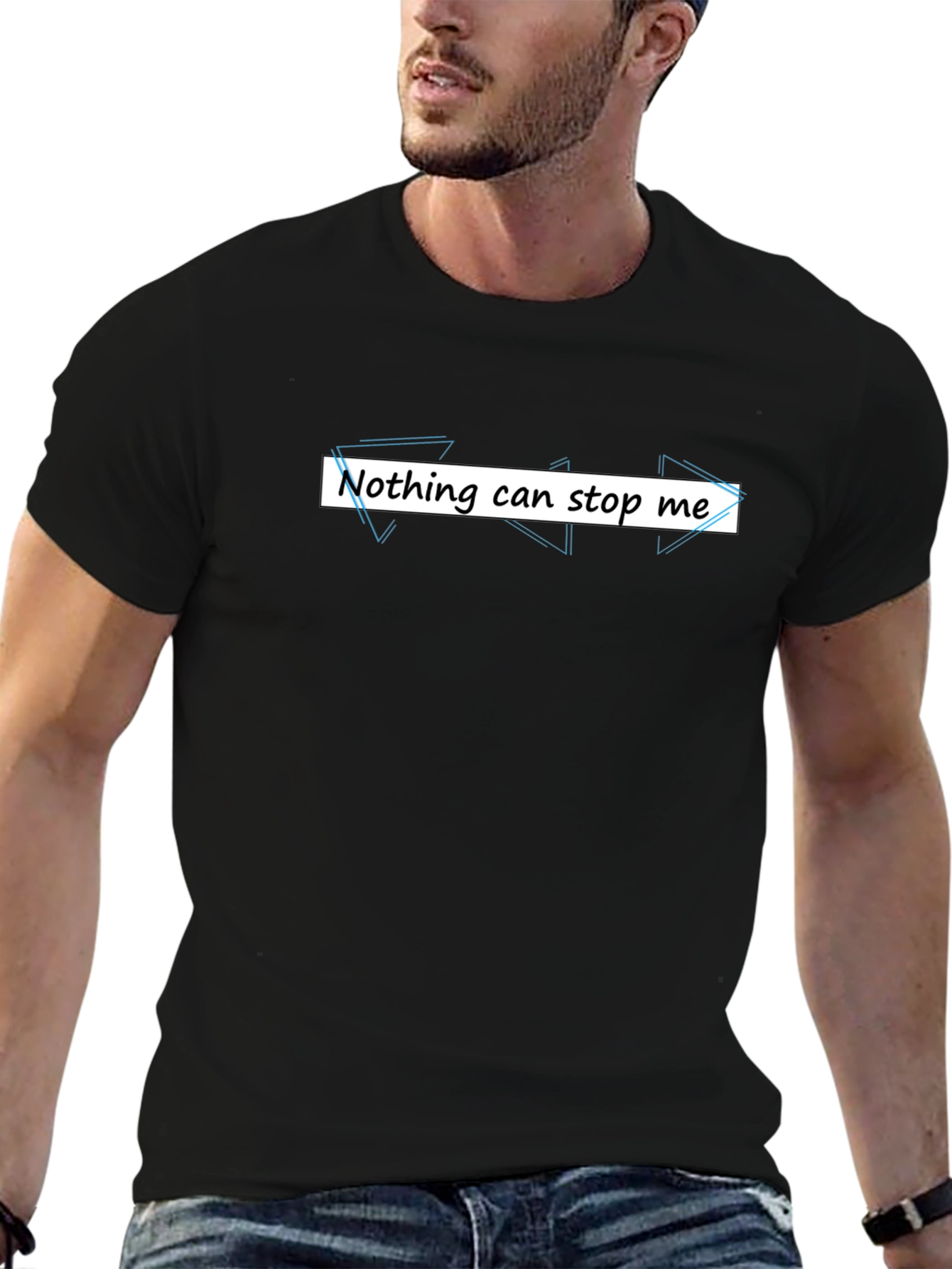 Nothing Can Stop Me Graphic Tee - Black