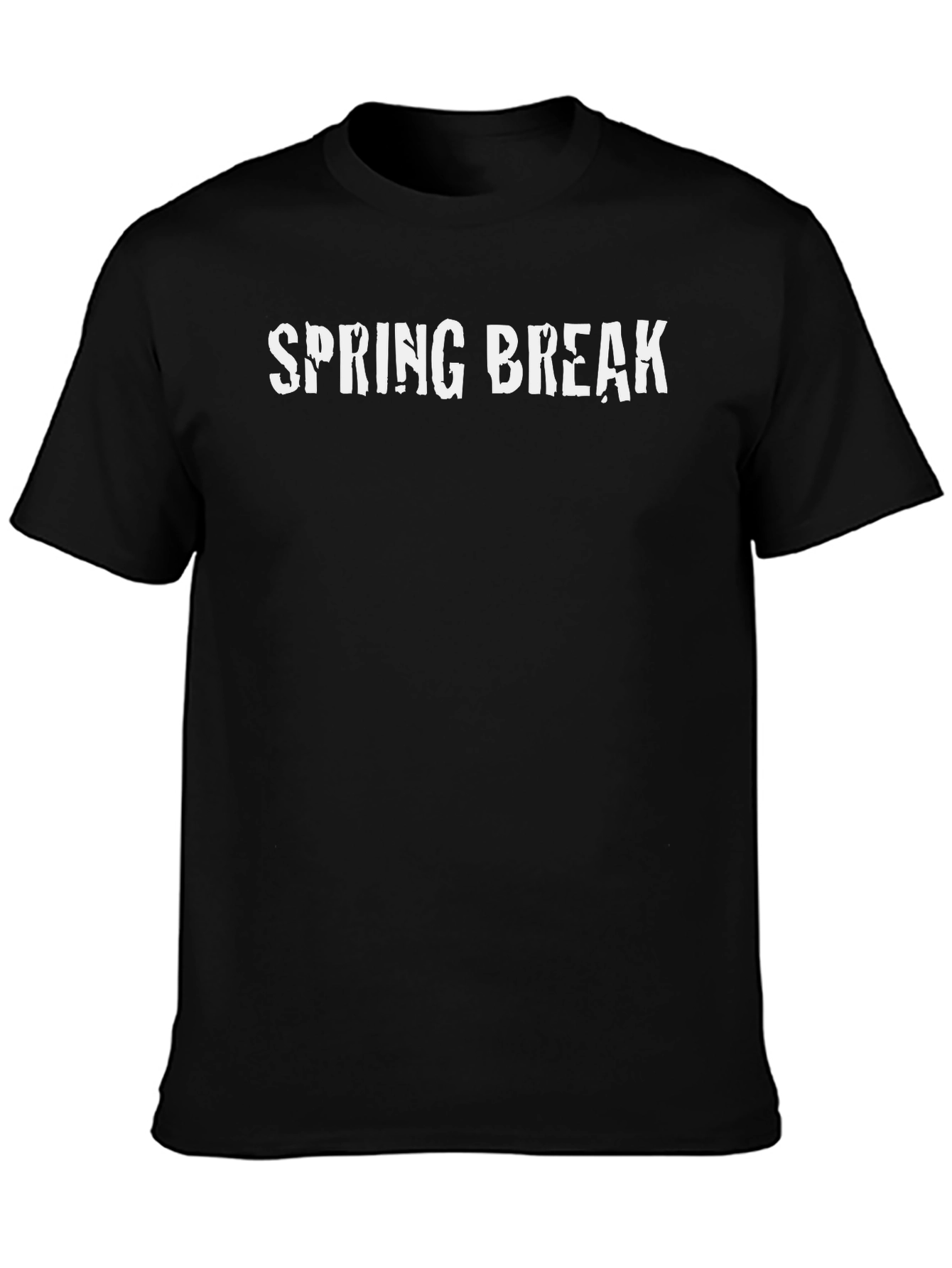 Spring Break Graphic Tee - Black Cotton T-Shirt