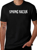 Spring Break Graphic Tee - Black Cotton T-Shirt