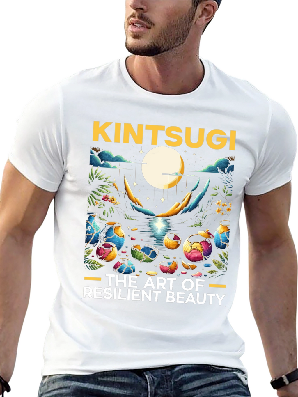 Kintsugi Art T-Shirt - Resilient Beauty
