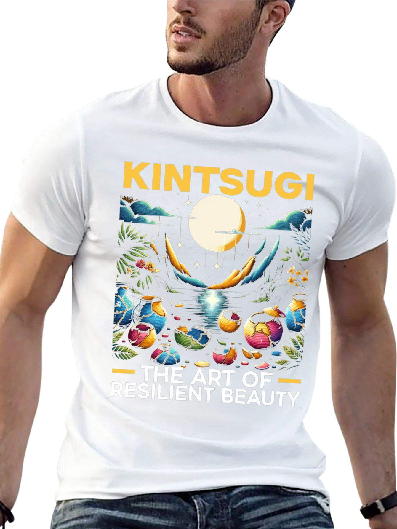 Kintsugi Art T-Shirt - Resilient Beauty
